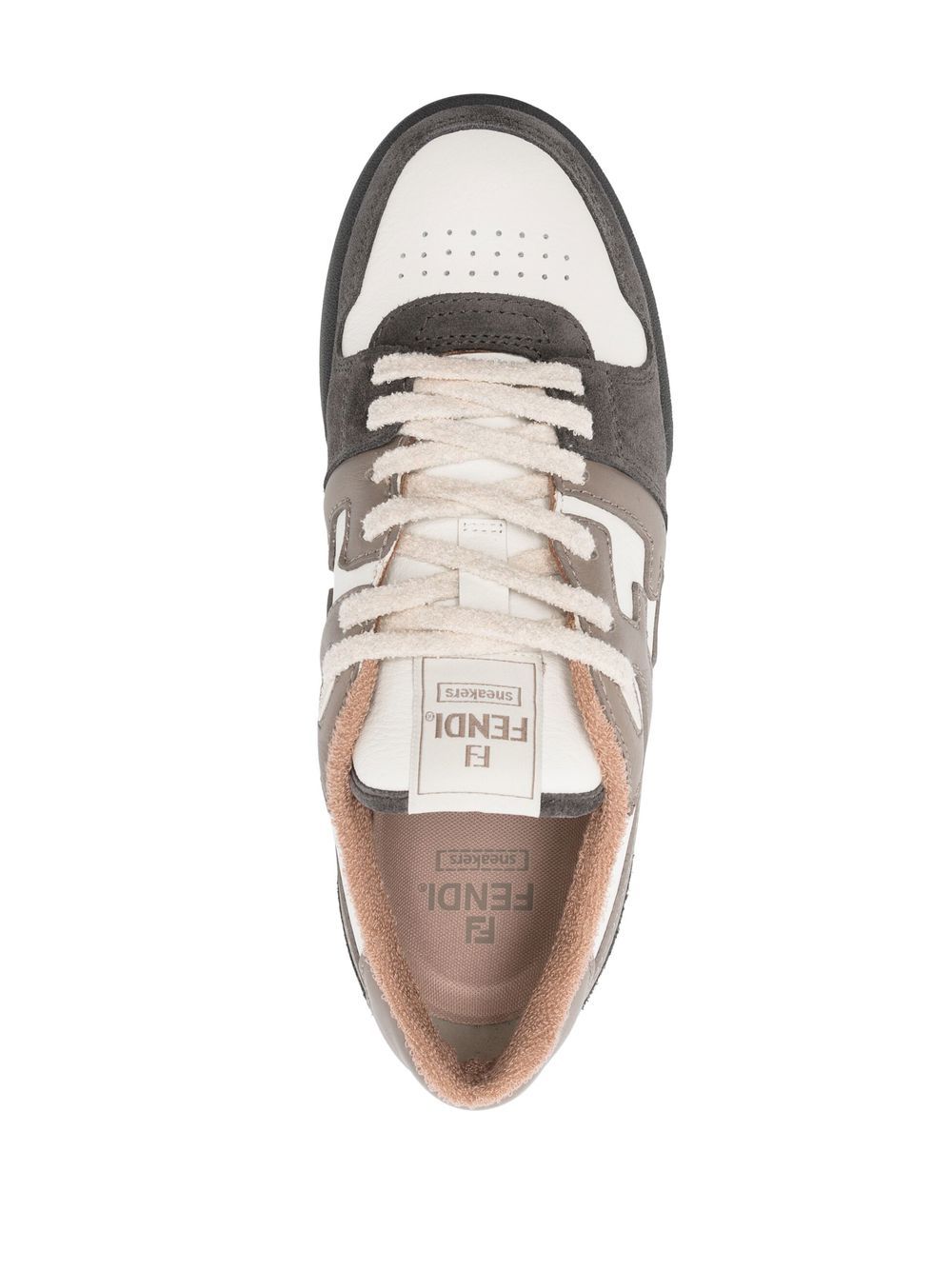 Shop Fendi Match Panelled Sneakers In Nude