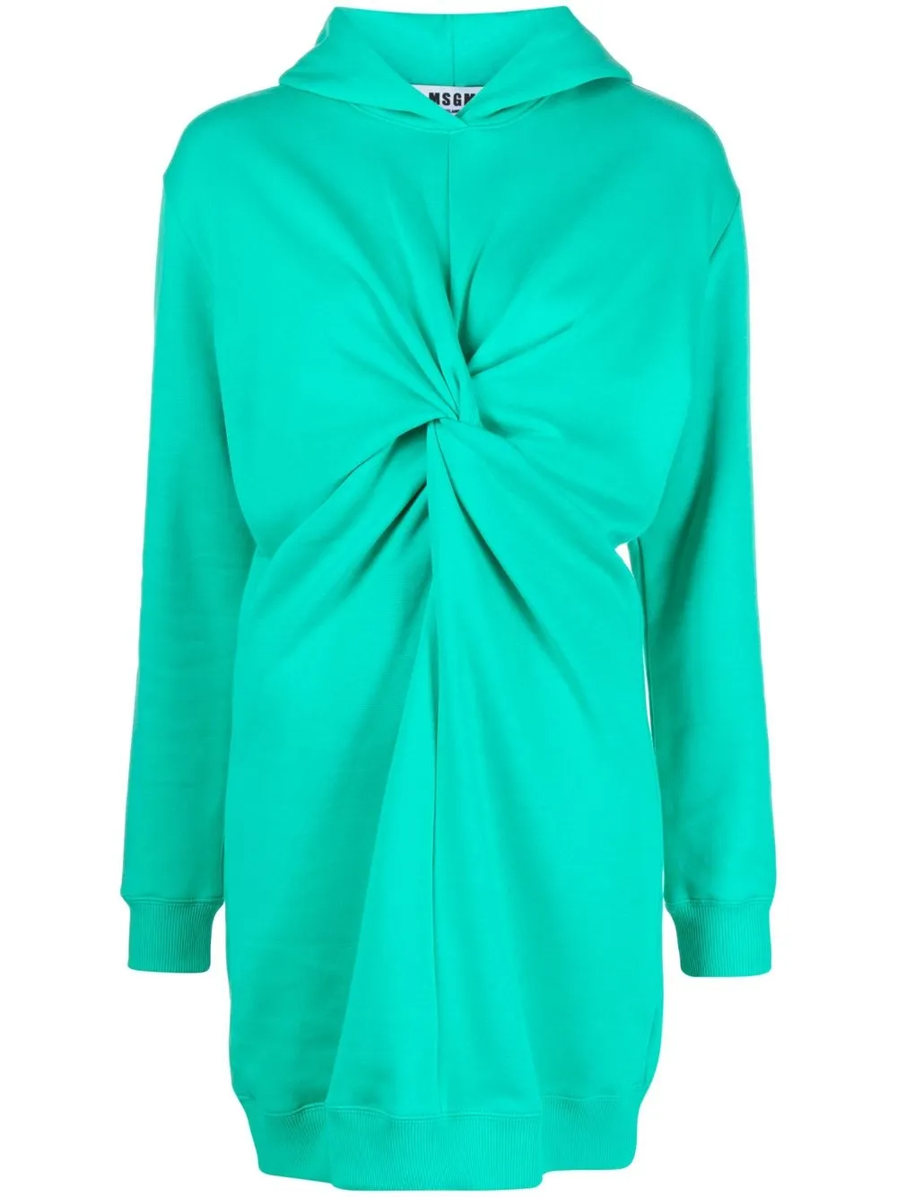 

MSGM vestido estilo hoodie con detalle retorcido en la parte delantera - Verde