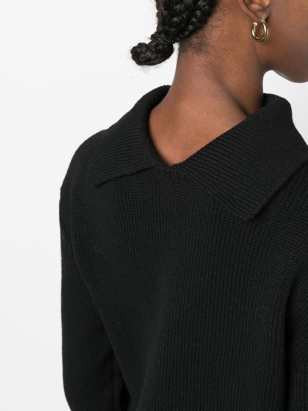 Shop The Row Rear-collar Knit Sweater In Black