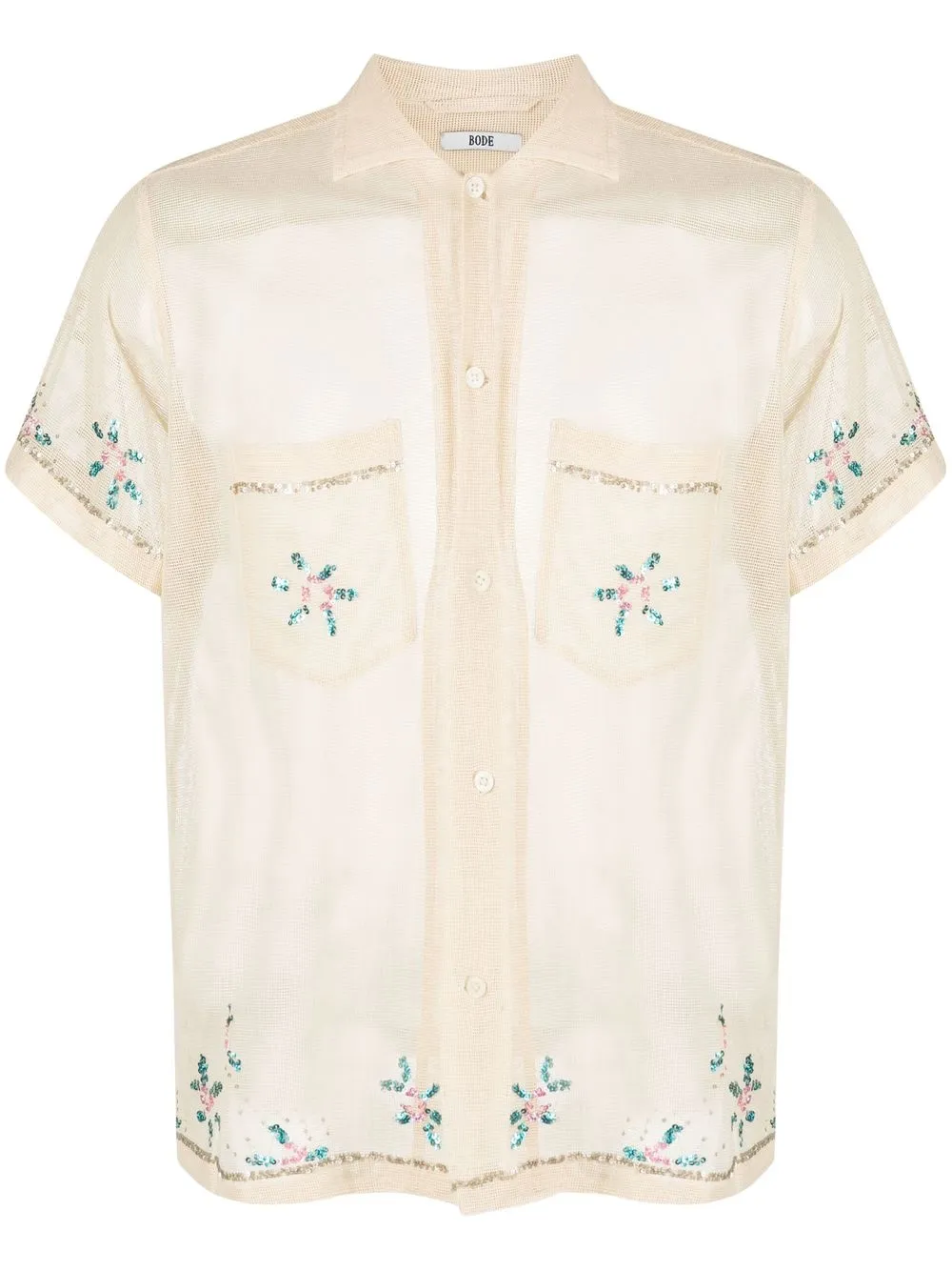 

BODE sequin-embellished short-sleeved shirt - Neutrals