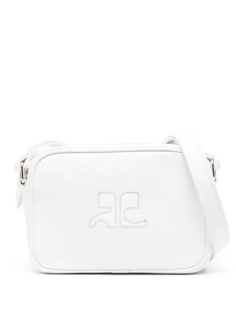 Courrèges logo-patch leather camera bag