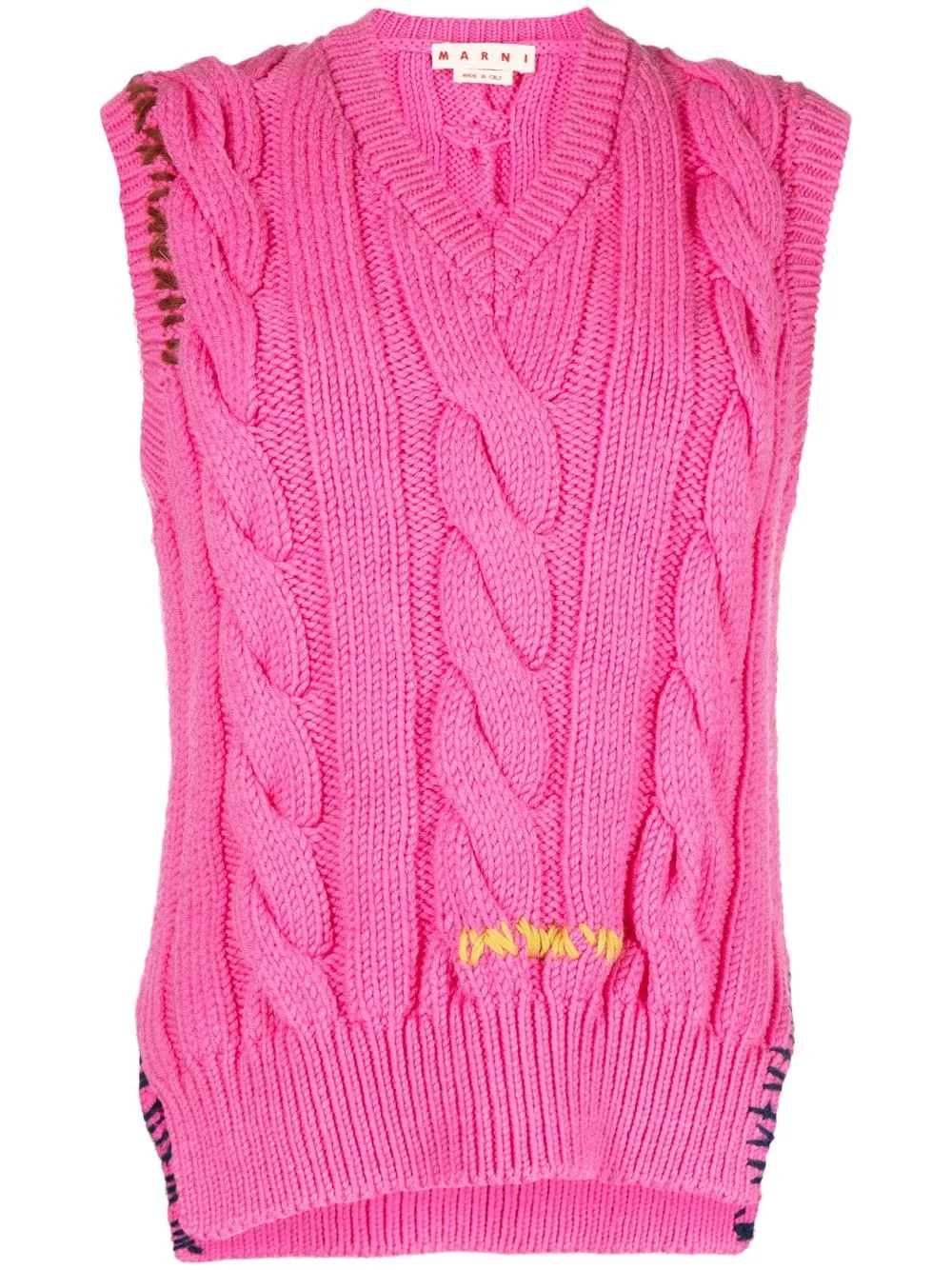 

Marni cable-knit asymmetric vest - Pink