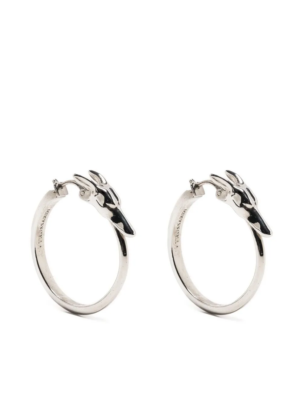 

Trussardi dog-detail hoop earrings - Silver