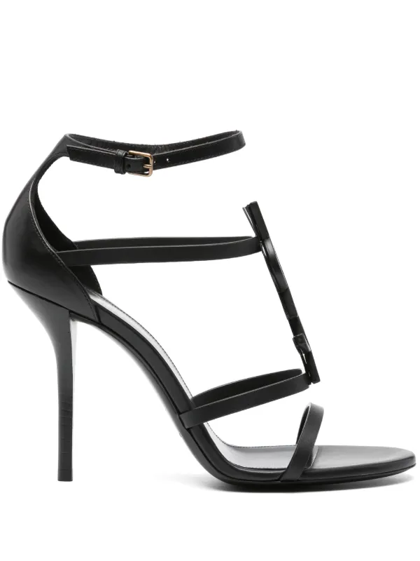 パンプス SAINT LAURENT Black Leather Cassandra Sandals 19356779_55446960_600.jpg