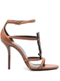 Saint Laurent 100mm Cassandra sandals - Brown