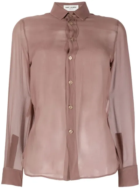 Saint Laurent Semi-doorzichtige blouse