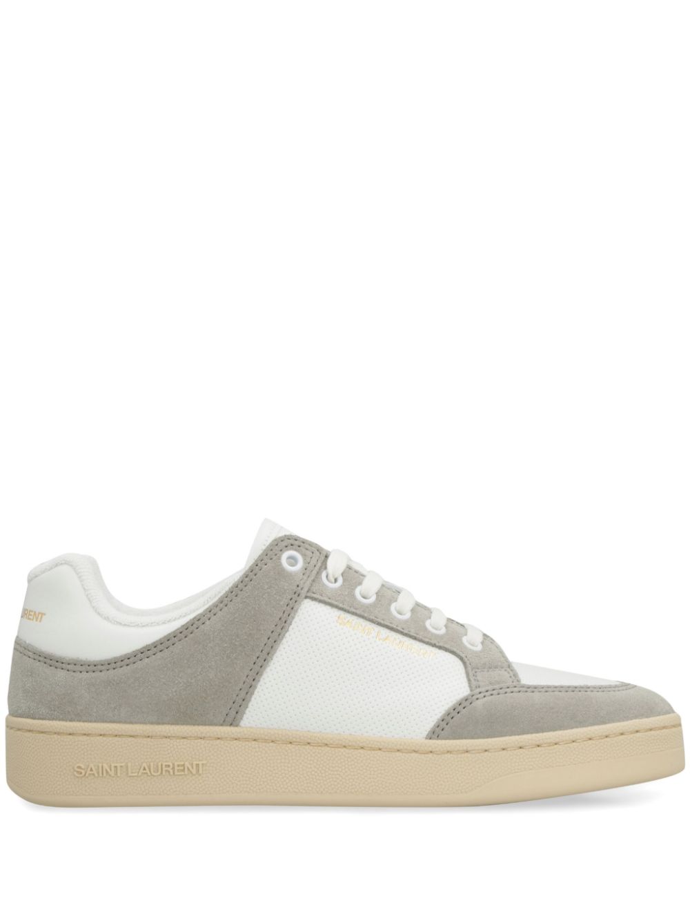 Saint Laurent panelled lace-up sneakers - Grey