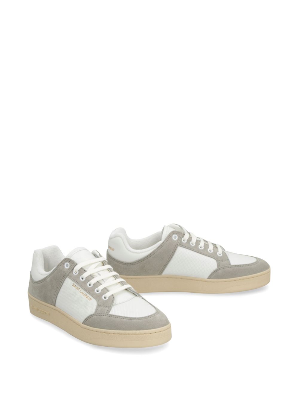 Saint Laurent panelled lace-up sneakers - Grey