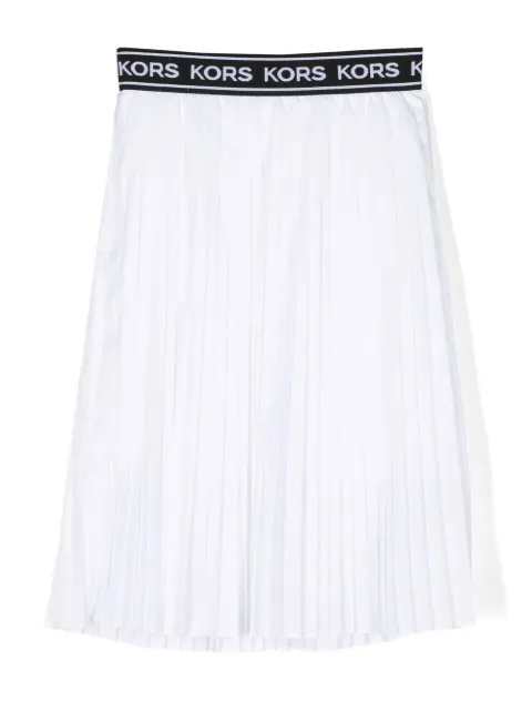 Michael Kors Kids logo-waistband pleated skirt 