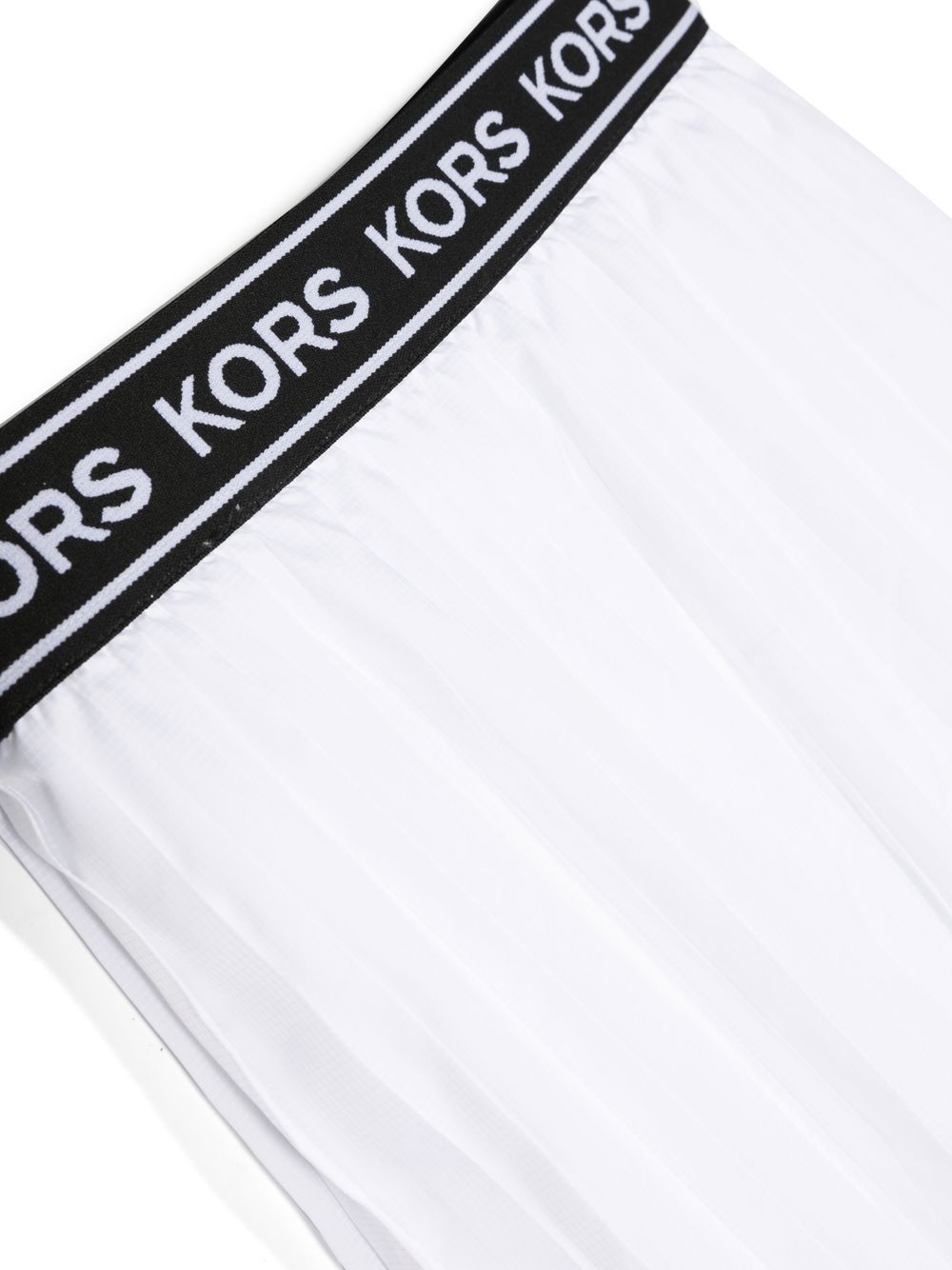 Shop Michael Kors Logo-waistband Pleated Skirt In White