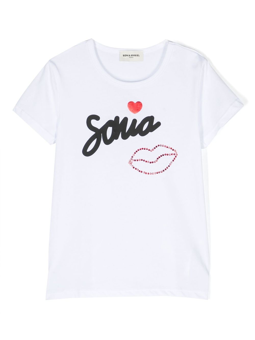 Image 1 of SONIA RYKIEL ENFANT logo-print embellished T-shirt