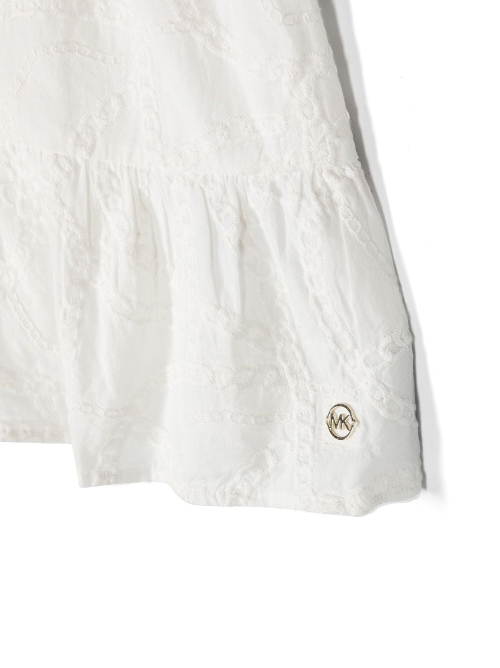 Shop Michael Kors Ruffled-trim Broderie Dress In White