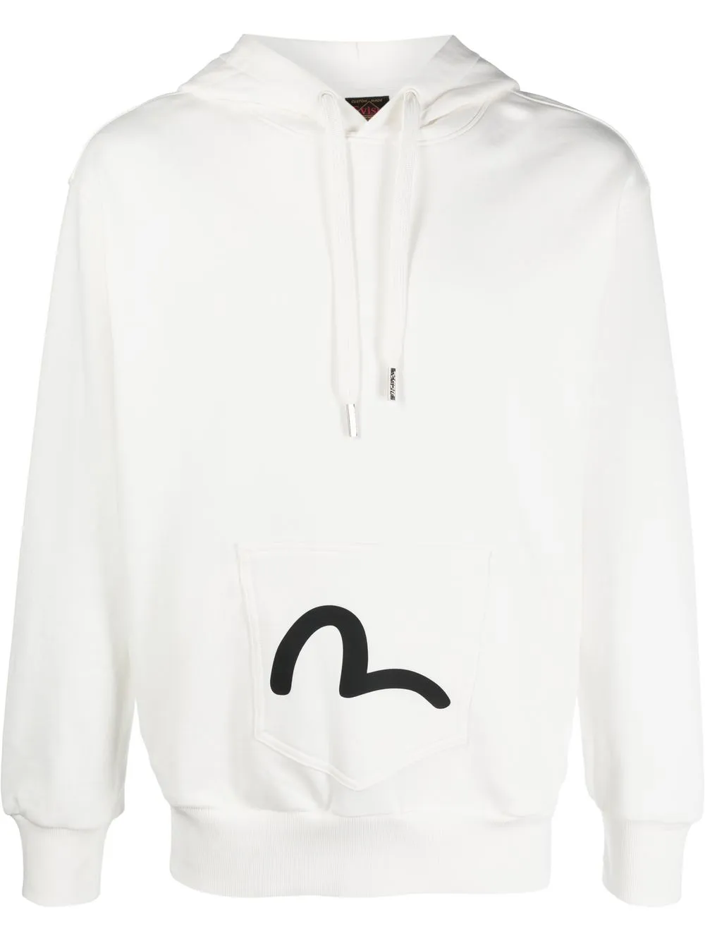 

EVISU logo-print detail hoodie - White