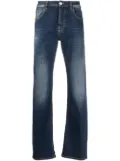Billionaire logo-patch straight-leg denim jeans - Blue