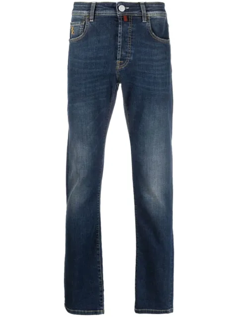 Billionaire logo-patch straight-leg trousers