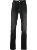 Billionaire logo-patch straight-leg jeans - Black