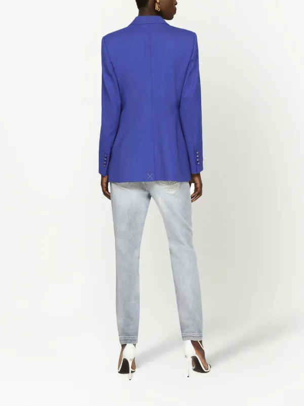 Bleu Cobalt Haut Blazer Petite Robe Blazer Oversize à Manches