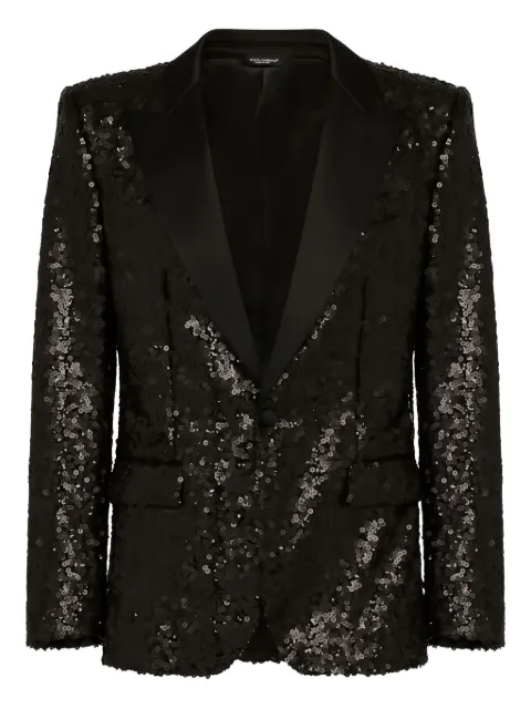 Dolce & Gabbana sequin-embellished shawl-lapel jacket