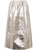 Gucci metallic leather midi skirt - Gold