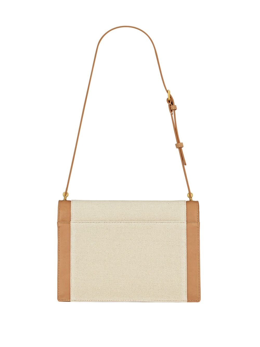 Saint Laurent Gaby canvas-panelled leather shoulder bag - Beige