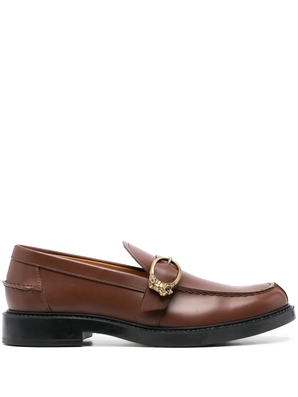 

Tod's lion-buckle round-toe loafers - Brown