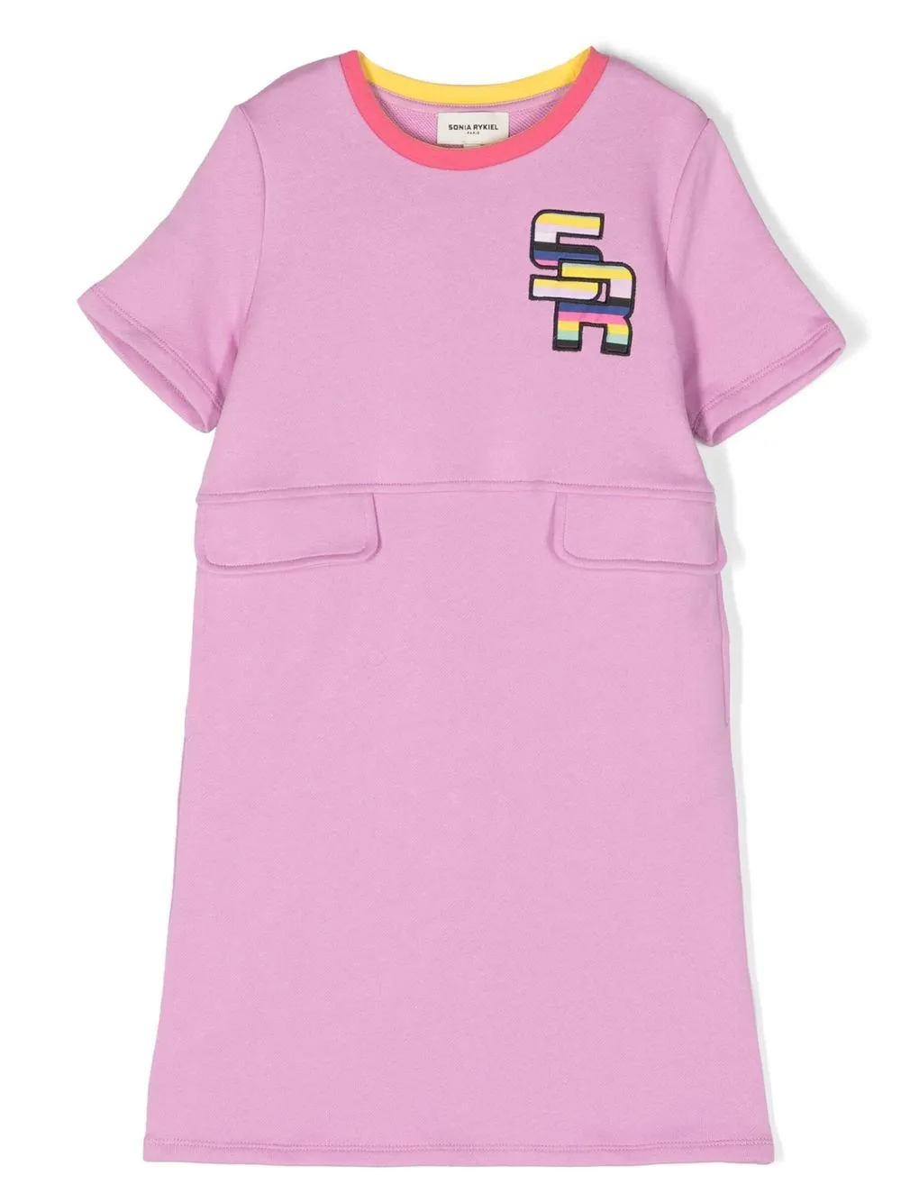 Sonia Rykiel Enfant Kids' Logo-patch Short-sleeve Dress In Purple