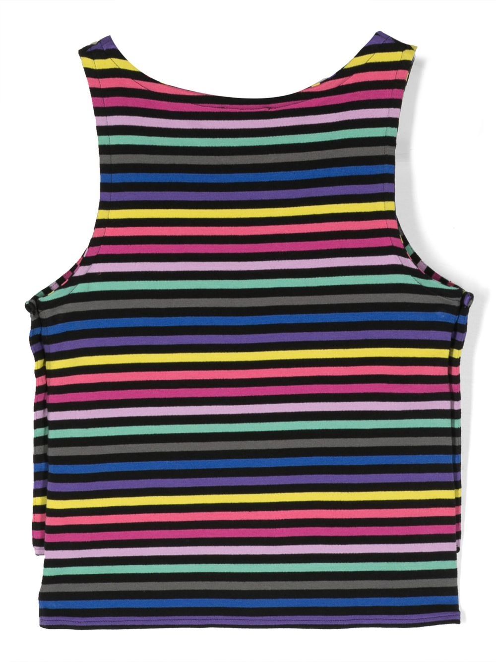 Shop Sonia Rykiel Enfant Logo-print Striped Tank Top In Black