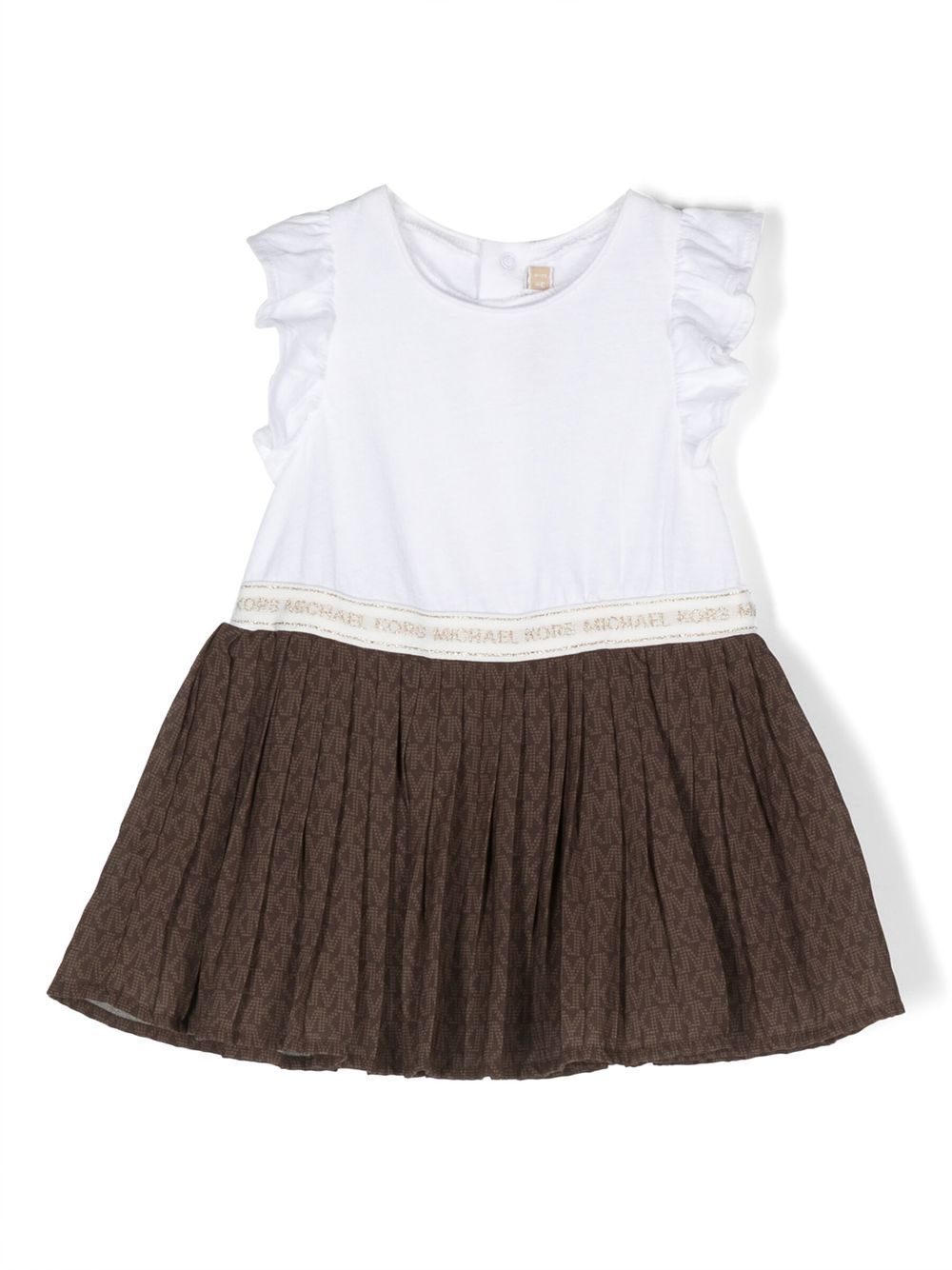 

Michael Kors Kids ruffle-trim pleated dress - White