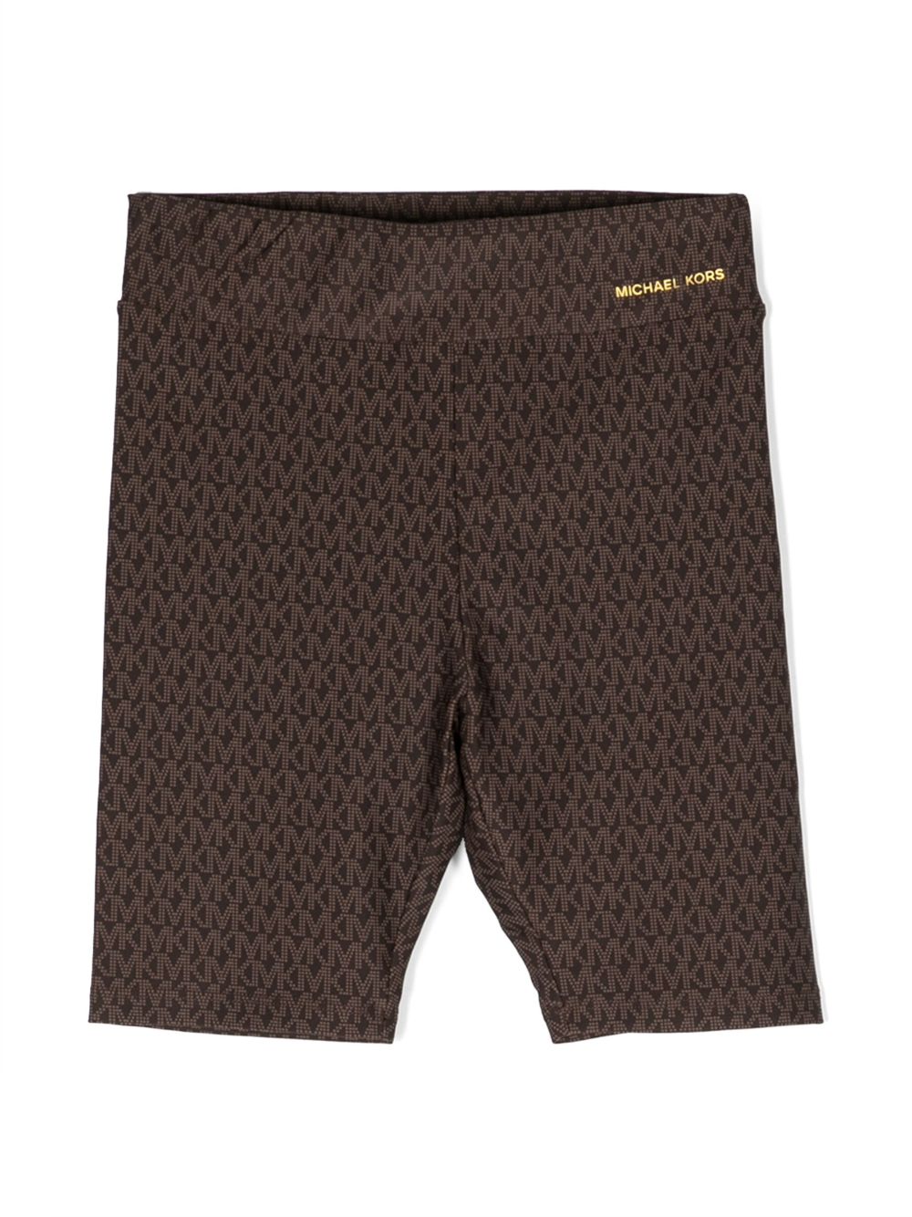 Michael Kors Kids logo-print cycling shorts - Brown
