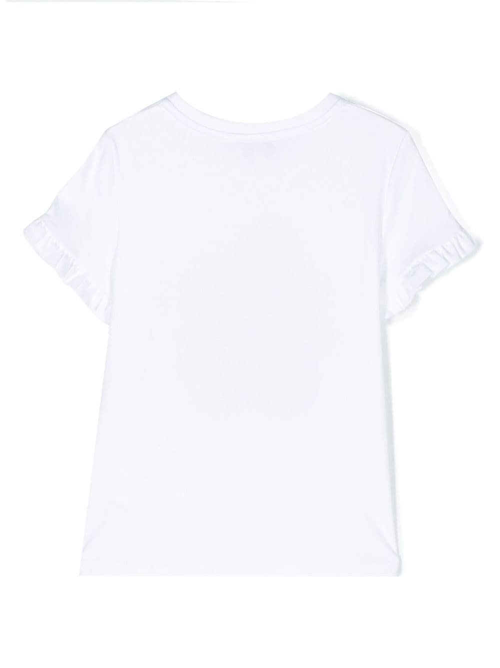 Shop Lanvin Enfant Floral-print Sequin Detail T-shirt In Weiss