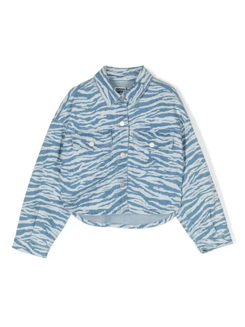Kenzo Kids Jeans-Hemdjacke mit Tiger-Print