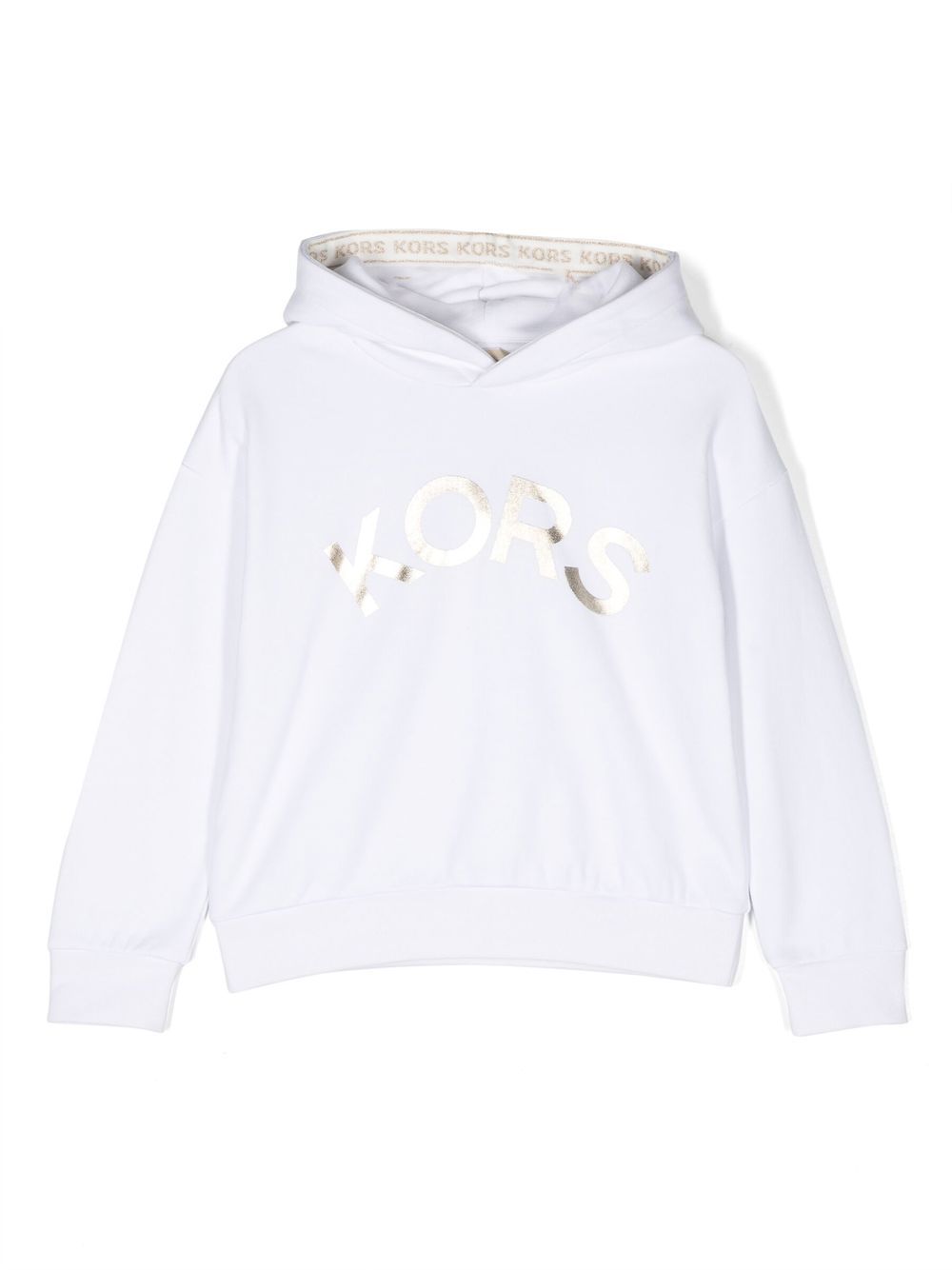 Hoodie Mit Metallic print In White