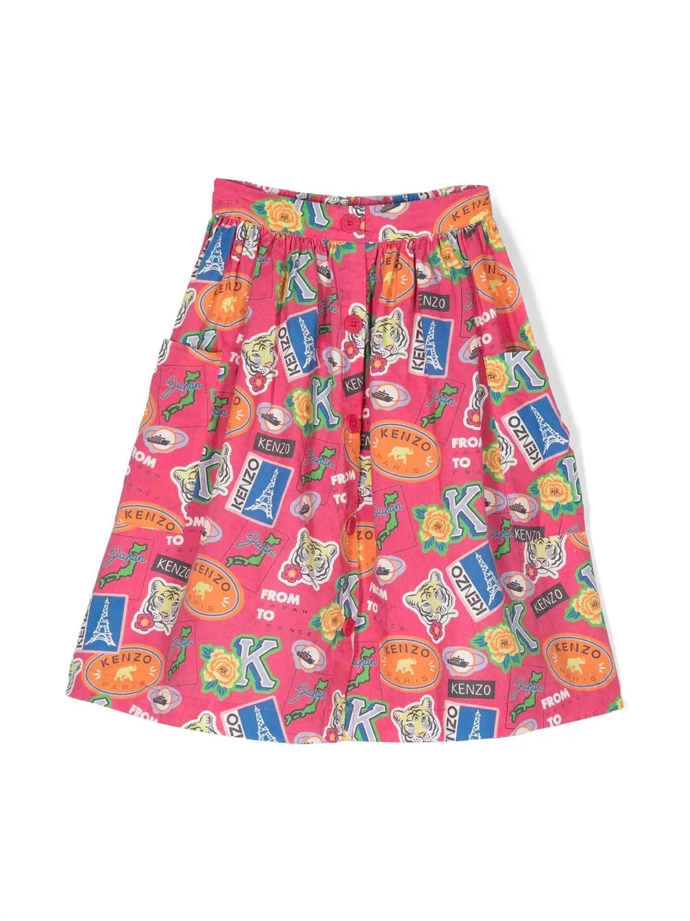 

Kenzo Kids camisa con estampado gráfico - Rosado