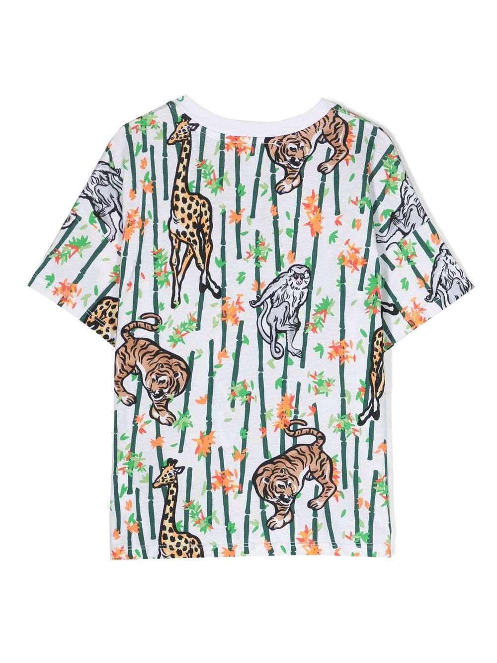 Kenzo Kids T-shirt met dierenprint - Wit
