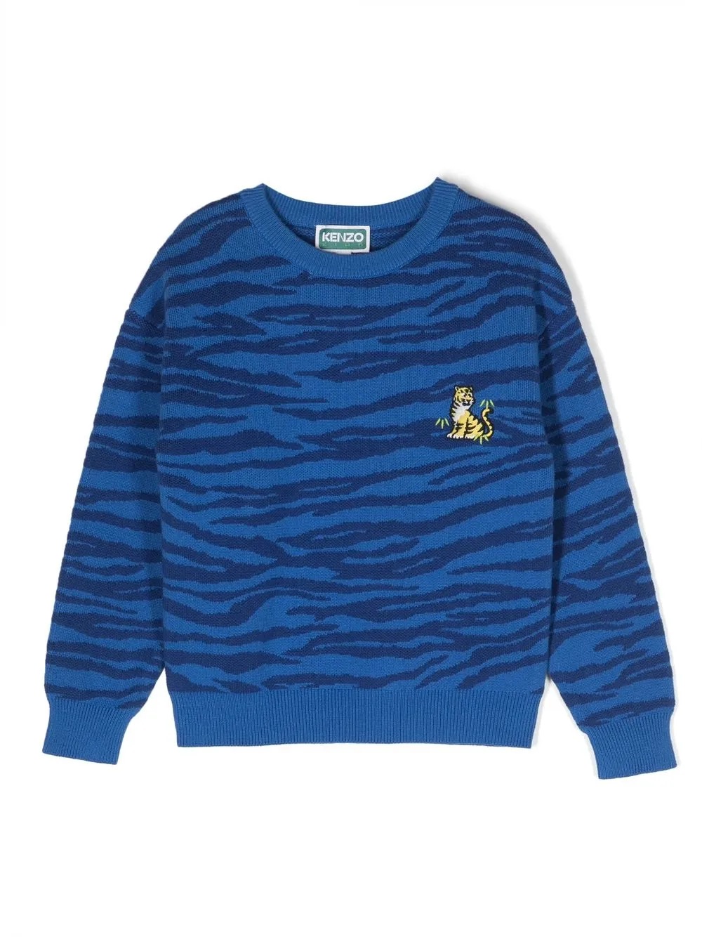 Kenzo All-over Print Knitted Jumper In Blau