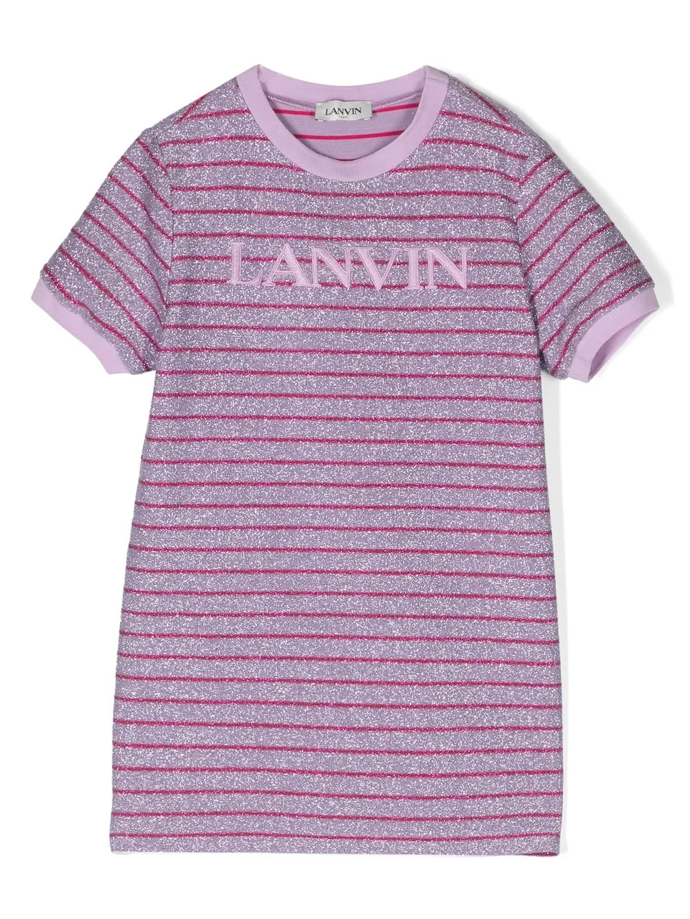 

Lanvin Enfant striped glitter logo jumper - Purple