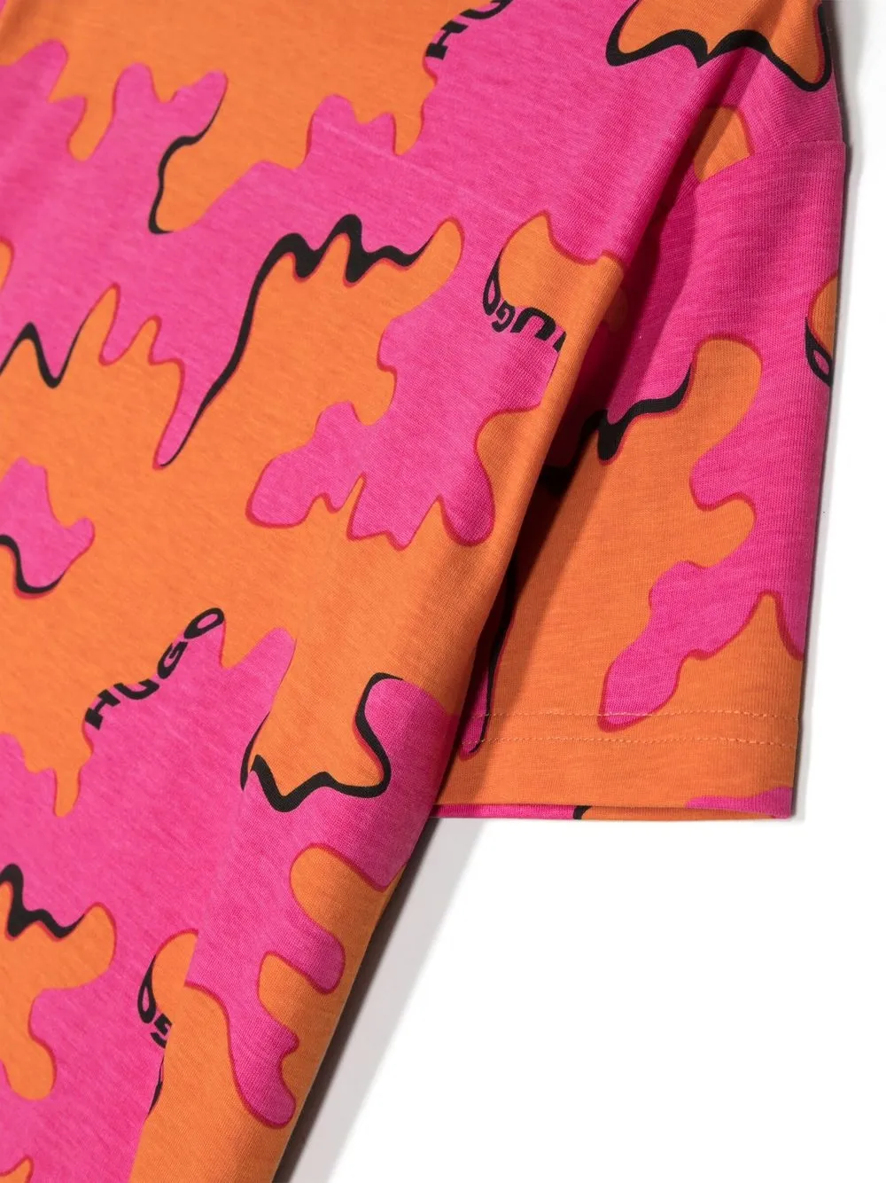 Hugo Boss Camouflage-print Short-sleeve T-shirt In Pink