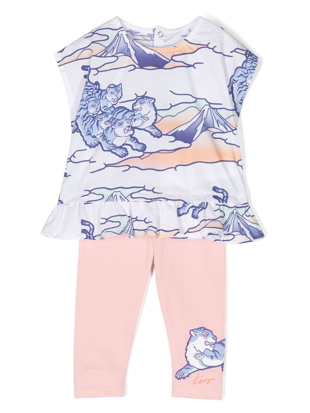 Kenzo Babies' Graphic-print Tracksuit Set In Pink