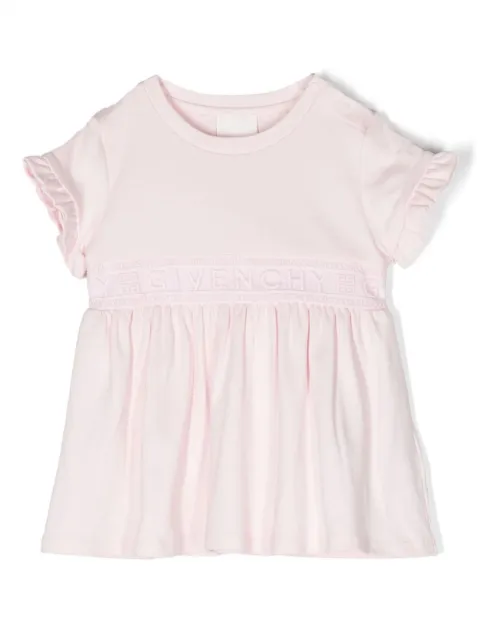 Givenchy Kids logo-band ruffled dress