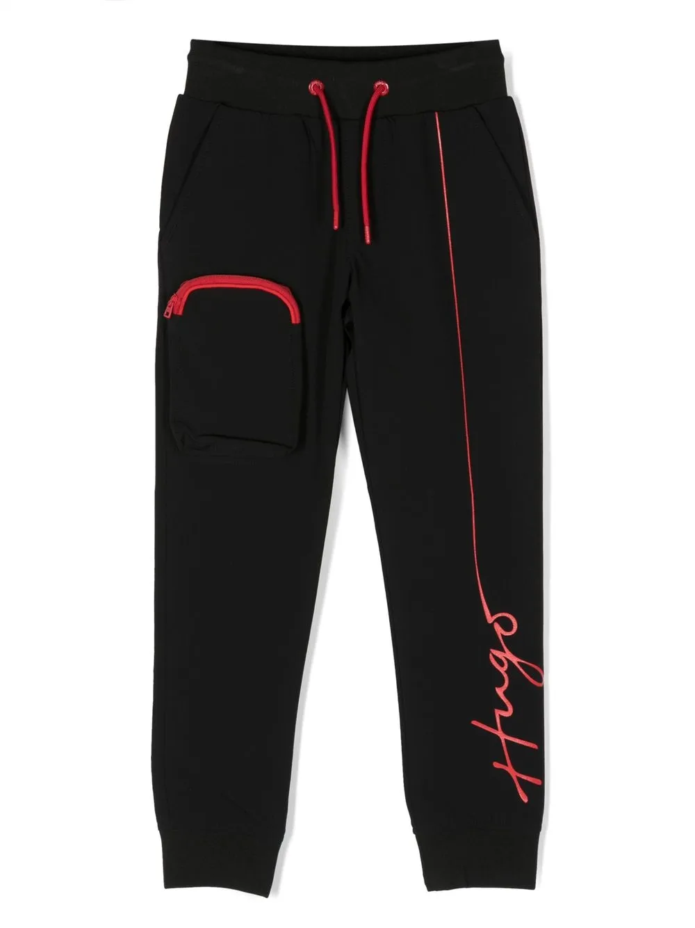 

HUGO KIDS logo-print drawstring track pants - Black