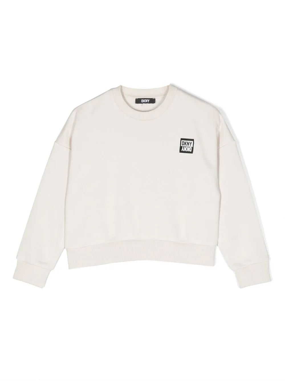 Dkny Cotton Logo Patch Sweatshirt In Weiss