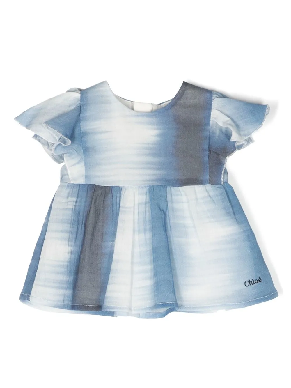 Chloé Babies' Ruffle-detail Blouse In Blue