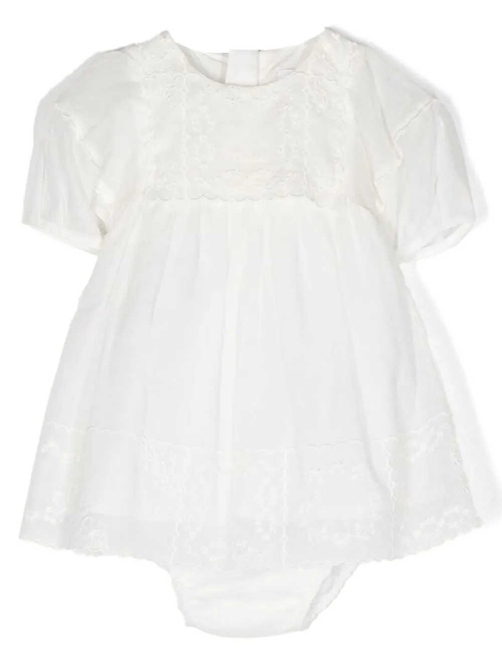 

Chloé Kids lace-trimmed bloomer dress set - White