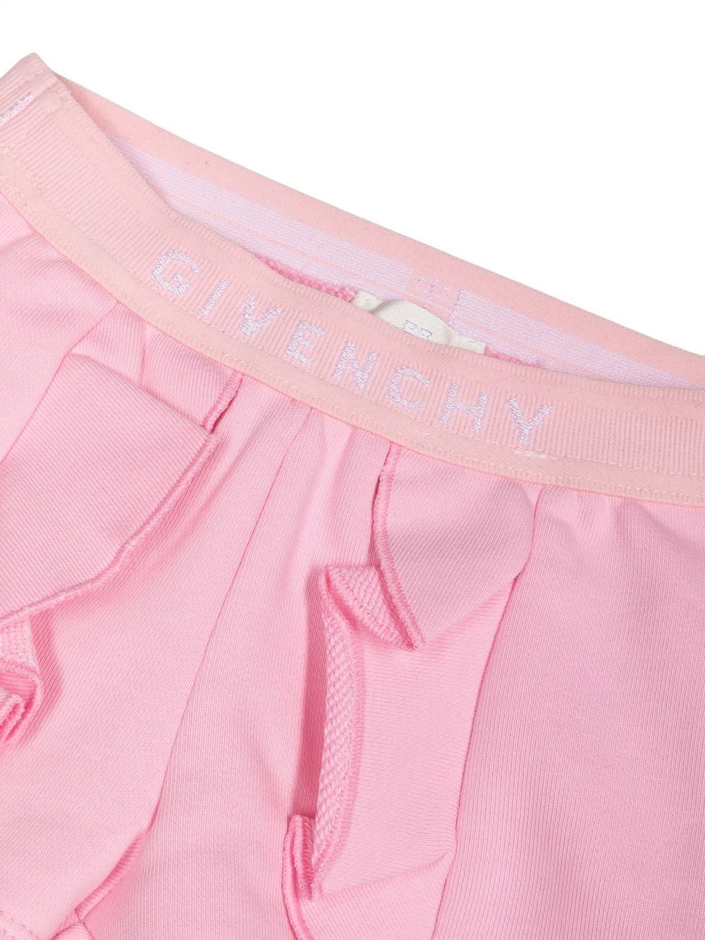 Shop Givenchy Ruffled-detail Track Shorts In Pink