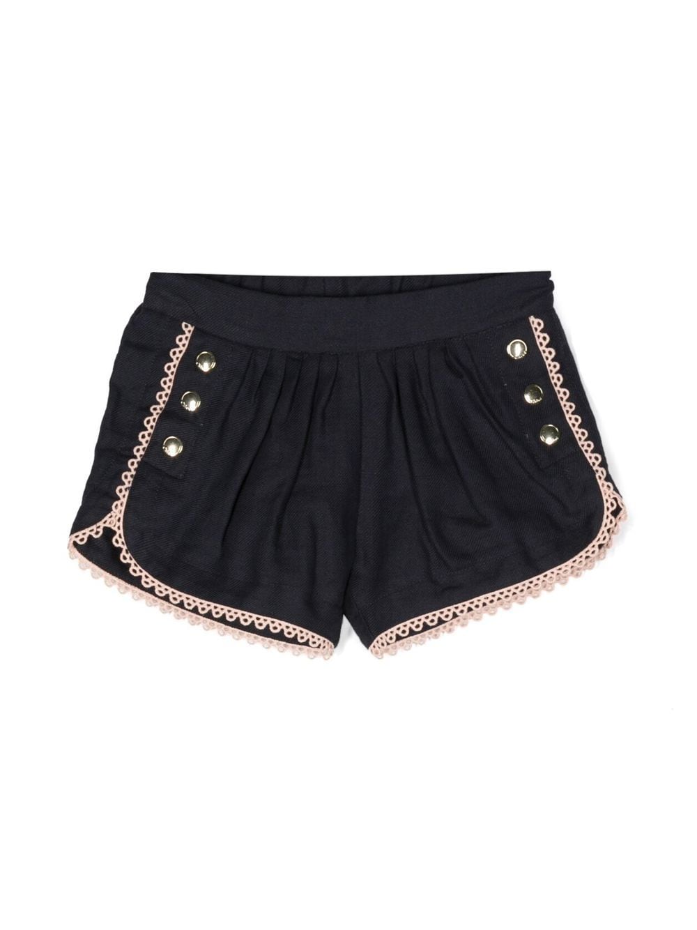 Chloé Babies' Broderie Anglaise Trim Shorts In Blue