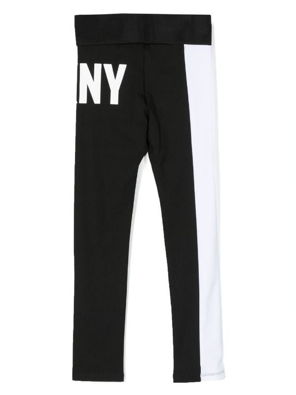 logo-print colour-block leggings