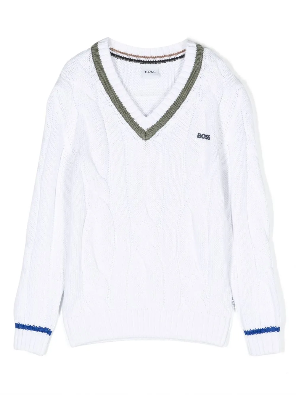 

BOSS Kidswear cable-knit jumper - White