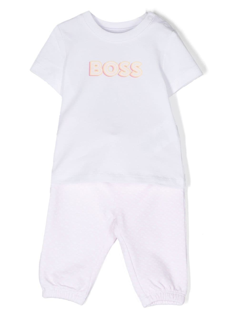 BOSS Kidswear Katoenen trainingspak - 44L PINK PALE