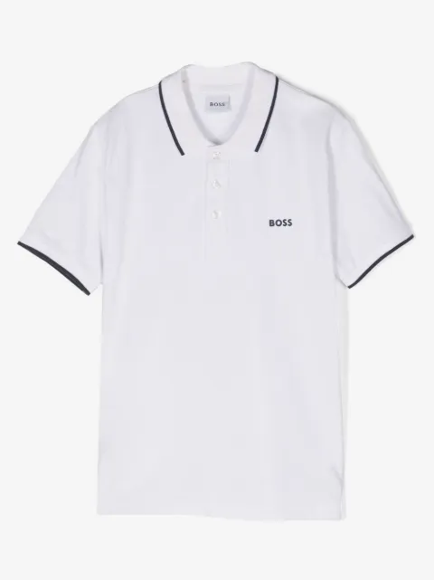 BOSS Kidswear logo-embossed polo shirt