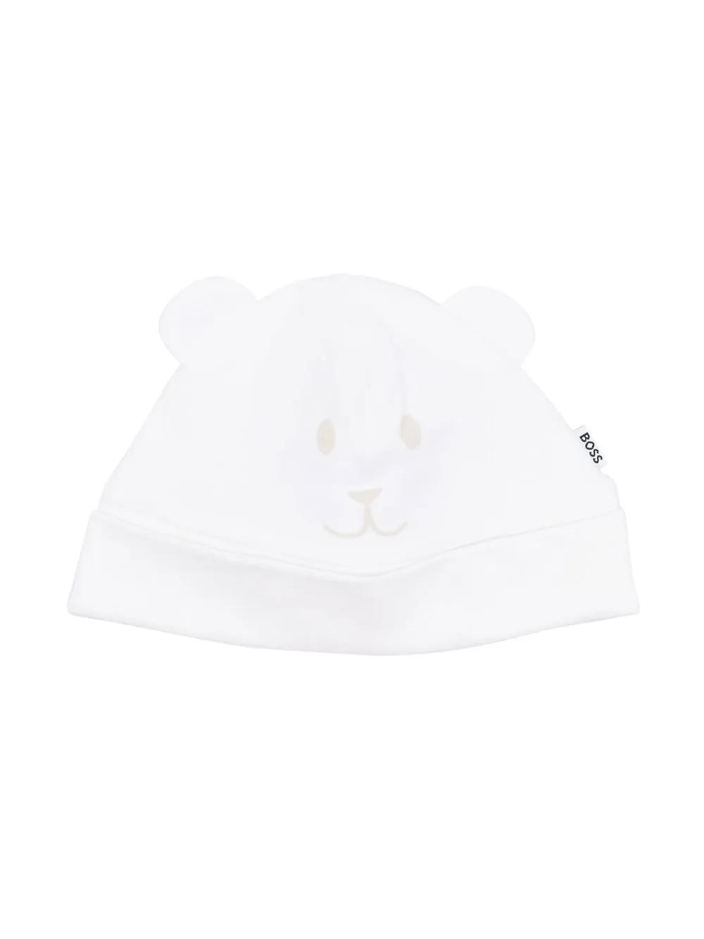 

BOSS Kidswear face-print beanie hat - White